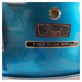 Pearl "Blue Satin" Fiberglass Series 14" Tom (Note: matching drums and cymbals found later in this auction)