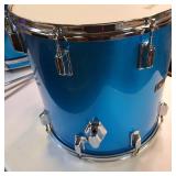 Pearl "Blue Satin" Fiberglass Series 14" Tom (Note: matching drums and cymbals found later in this auction)