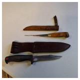 Lot of vintage fixed-blade knives (2 total)