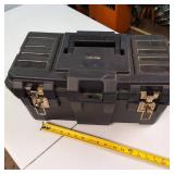 Plastic tool box chock full of tools