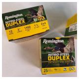 (3) Boxes Remington Nitro-Steel Duplex 12ga 3-inch 25 Each Boxes (75 shells total)