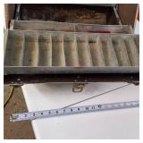 Vintage Bronze Metal Tool Box / Tackle Box