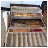 Vintage Bronze Metal Tool Box / Tackle Box