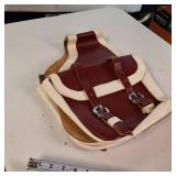 Handcrafted Two-Tone Leather Saddle Bags - New!