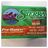 Sierra Pro-Hunter .45 Caliber 300 Gr. HP/FN Bullets - 100 Count
