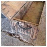 Long, heavy-duty vintage wooden crate