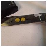 Jumbo Folding Hunter Knife – Indian Head Penny Commemorative w/ Multi-Color Handle