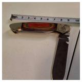 Jumbo Folding Hunter Knife – Indian Head Penny Commemorative w/ Multi-Color Handle