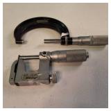 Lot of 2 Mitutoyo Precision Micrometers: 0-1" Outside & 0-1" Interchangeable Anvil