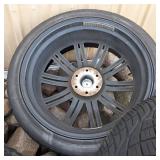 Awesome Set of 4 Custom Black & Chrome Wheels with Nitto 420V Luxury Truck Tires (inlcudes lug nuts)