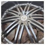 Awesome Set of 4 Custom Black & Chrome Wheels with Nitto 420V Luxury Truck Tires (inlcudes lug nuts)