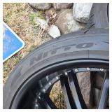 Awesome Set of 4 Custom Black & Chrome Wheels with Nitto 420V Luxury Truck Tires (inlcudes lug nuts)