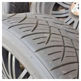 Awesome Set of 4 Custom Black & Chrome Wheels with Nitto 420V Luxury Truck Tires (inlcudes lug nuts)