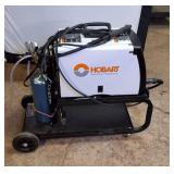 Hobart Handler MIG/Wire-Feed Welder - Complete Setup with Rolling Cart & Gas Bottle