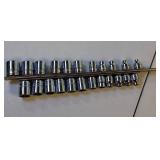 Snap On Metric (19mm to 8mm) & SAE (7/8" to 1/4") Socket Sets on Storage Rails - Professional Grade Hand Tools