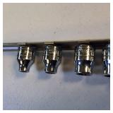 Snap On Metric (19mm to 8mm) & SAE (7/8" to 1/4") Socket Sets on Storage Rails - Professional Grade Hand Tools