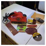 Corded Belt Sander plus 4-1/2" Cut-Off Blade & Assorted Abrasives