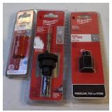 Milwaukee Diamond Plus Hole Saw Lot: 7/8" Hole Saw, Quick-Change Arbors & Adapters (3) item lot
