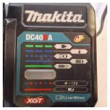 Makita DC40RA 40V max XGT® Rapid Optimum Charger paired with a Makita BL4080F 40V max XGT® 8.0Ah Battery