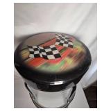 Mancave Racing Flag Shop Stool