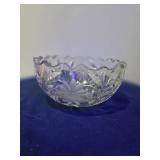 10 Piece Glass Lot- American Brilliant cut glass bowl & serving platter, juicer, shot glasses, sherbert dish,