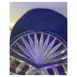 10 Piece Glass Lot- American Brilliant cut glass bowl & serving platter, juicer, shot glasses, sherbert dish,