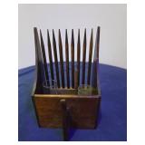 4 Piece Lot- Vintage small blue & white speckled enamelware, Ornate style ceramic plantar, Vintage silver-plated casserole dish, Vintage Entomologist