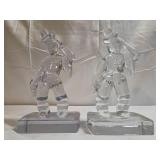 Vintage Clear "HOBO" New Martinsville Glass bookends