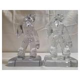 Vintage Clear "HOBO" New Martinsville Glass bookends