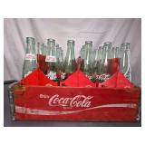 Vintage Coca Cola Bottles in 6pk cases w/Wooden Crate