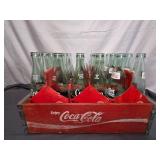 Vintage Coca Cola Bottles in 6pk cases w/Wooden Crate