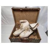 Vintage Roller Skates W/ Wood Wheels - Case Included