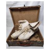 Vintage Roller Skates W/ Wood Wheels - Case Included