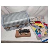 Vintage doll clothing w/clothes chest & sewing machine
