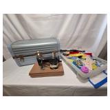 Vintage doll clothing w/clothes chest & sewing machine