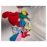 Vintage doll clothing w/clothes chest & sewing machine