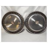 Vintage set of 2 Chevy Hubcaps