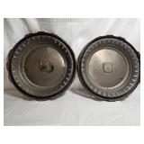 Vintage set of 2 Chevy Hubcaps