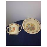 Variety of Vintage toys and collectibles- Thomas the Train, 7-eleven AW car, 2 Piece Royal Doultan Bunny ware, View Master, Vintage Coca Cola Bottle Opener, Book of stamps, Speak & Math Texas Instrume