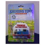 Variety of Vintage toys and collectibles- Thomas the Train, 7-eleven AW car, 2 Piece Royal Doultan Bunny ware, View Master, Vintage Coca Cola Bottle Opener, Book of stamps, Speak & Math Texas Instrume