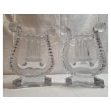 Vintage Fostoria Clear Glass Bookends