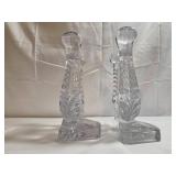 Vintage Fostoria Clear Glass Bookends