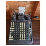 Vintage Burroughs Portable Adding Machine & Vintage Plug in Clock