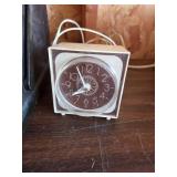 Vintage Burroughs Portable Adding Machine & Vintage Plug in Clock