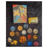 Pokemon Tins & Star Wars Tin - Lot of 4 tins plus accessory pieces