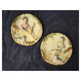 Vintage 3D Bisque porcelain wall plates "Blue Boy & Pinky Girl"