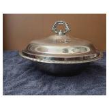 Vintage Silver-Plated round serving bowl/casserole dish
