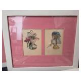 Vintage 18th Century French Fashion pictures in frames - Lot of 4