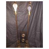 Pair of floor lamps & Wrought Iron Weather Barometer.