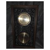 Pair of floor lamps & Wrought Iron Weather Barometer.